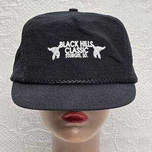 Vintage Nissin Cap Black Hills Classic Sturgis SD Hat Slide Size Adjustment